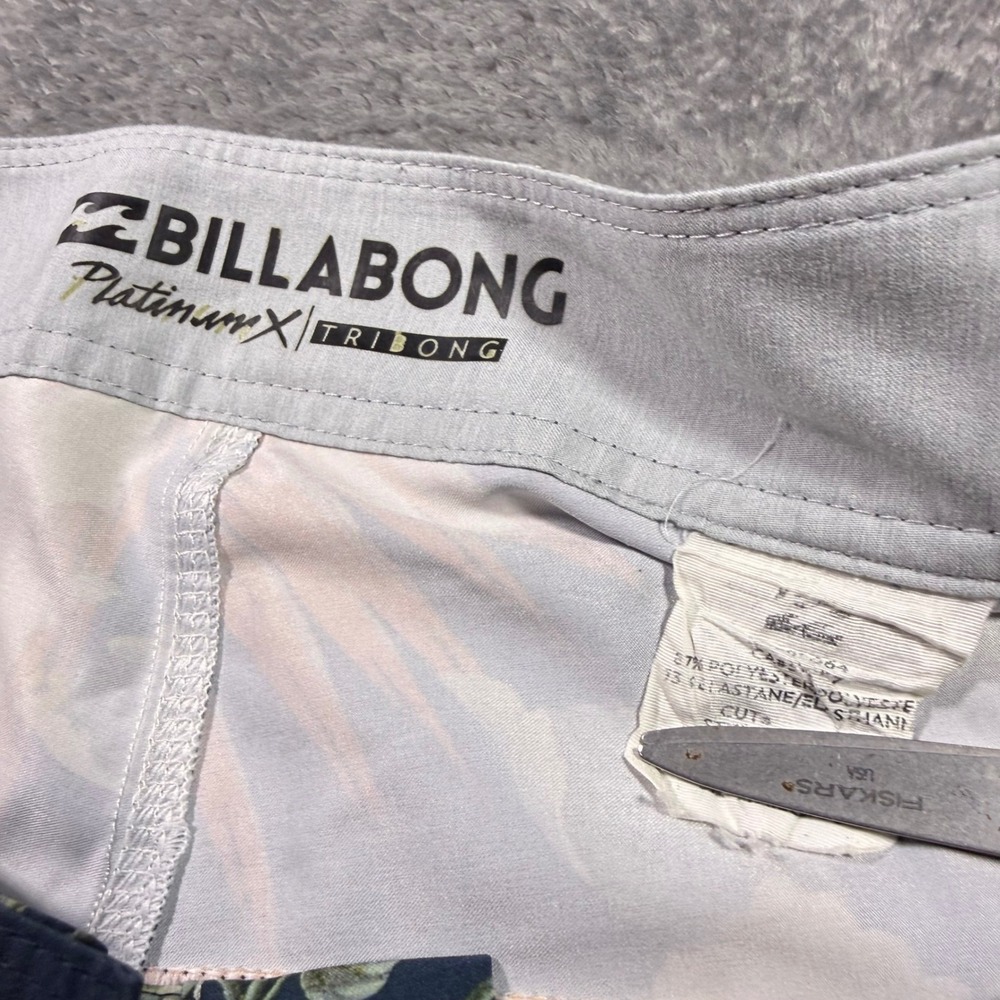 Billabong Platinum X Tribong Mens Board Shorts Tropical Floral Parrot Navy 34 - Picture 7 of 7